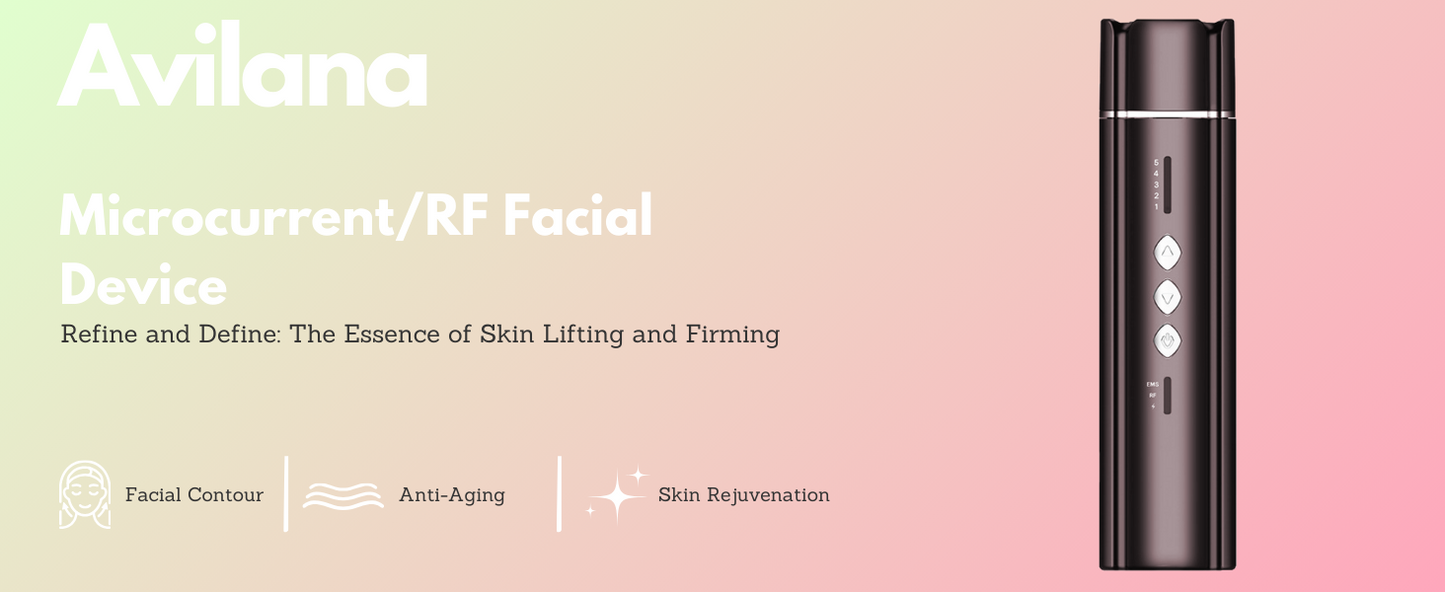 RF Microcurrent Facial Toner - Anti-Aging Skin Tightening Machine for Face and Neck - Eye De-Puffing, Lifting, Firming, and Wrinkle Reduction Beauty Device